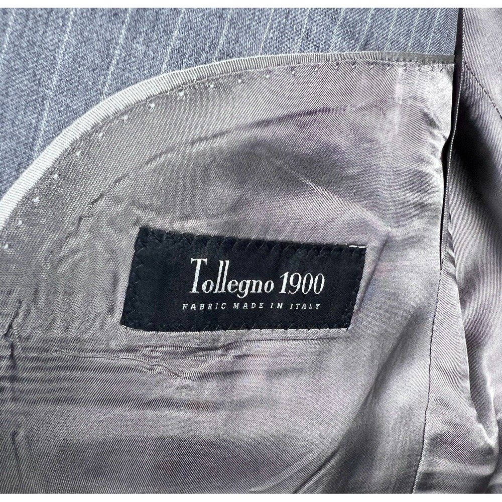 Brooks Brothers Regent Fit 41L Men's Coat Jacket Gray Stripe Tollegno 1900 Italy - Picture 2 of 16